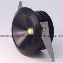 Black Round 1W Spot Light Mini LED Cabinet Light (DT-CGD-016B)